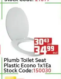 Africa Cash and Carry Plumb Toilet Seat Plastic Econo 1x1 ea offer
