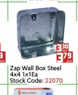 Africa Cash and Carry Zap Wall Box Steel 4x4 1x1ea offer