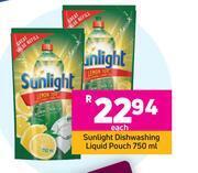 Game Sunlight dishwashing liquid pouch-750ml each offer