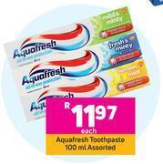 Game Aquafresh toothpaste assorted-100ml each offer