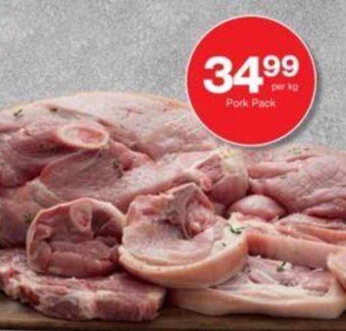 Pork Pack per kg offer at Checkers