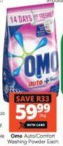 Checkers Omo Auto /Comfort Washing Powder each offer