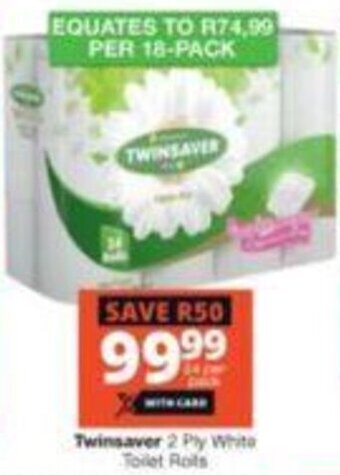 Checkers Twinsaver 2 Ply White Toilet Rolls offer
