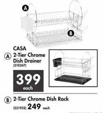 Makro Casa 2-Tier Chrome Dish Drainer offer