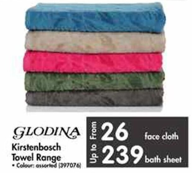 Glodina Kirstenbosch Towel Range face cloth offer at Makro