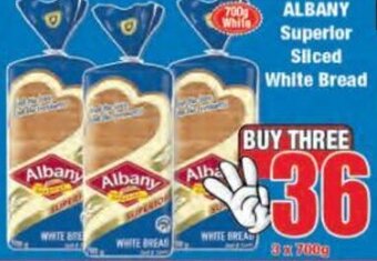 Boxer Albany Superior Sliced White Bread 3 x 700g offer