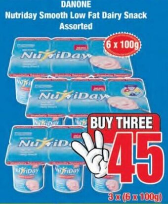 Boxer Danone NutriDay Smooth Low Fat Dairy Snack assorted 3 x 6 x 100g offer