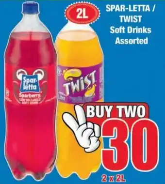 Boxer Spar-Letta / Twist Soft Drinks assorted 2 x 2L offer