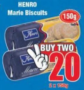 Boxer Henro Marie Biscuits 2 x 150g offer