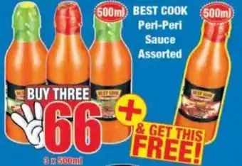 Boxer Best Cook Peri-Peri Sauce assorted 3 x 500ml + 500ml offer