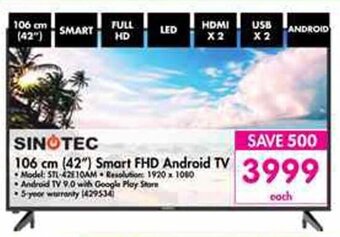 Makro Sinotec 106cm 42" Smart FHD Android TV offer