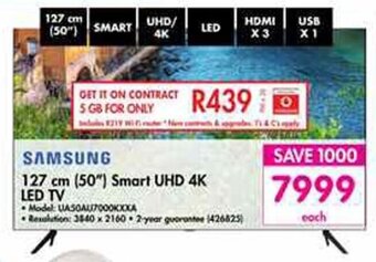 Makro Samsung 127cm 50" Smart UHD 4K LED TV offer