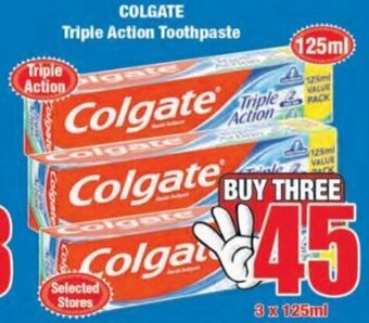 Boxer Colgate Triple Action Toothpaste 3 x 125ml offer