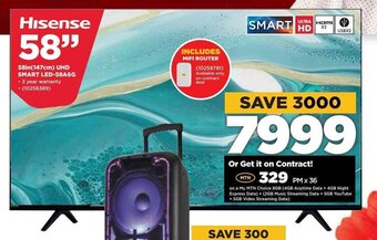 HiFi Corp Hisense 58" UHD Smart LED-58A6G offer