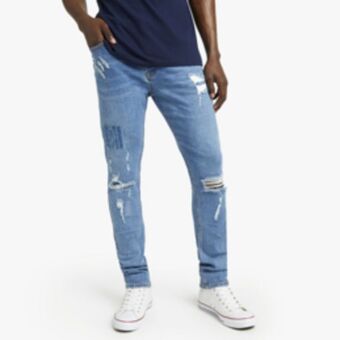 Sportscene Redbat men's medium blue super skinny jeans offer