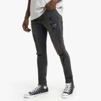 Sportscene Redbat men's charcoal super skinny jeans offer