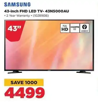 HiFi Corp Samsung 43-inch FHD LED TV-43N5000AU offer