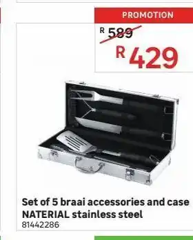 Leroy Merlin Set of 5 braai accessoires and case naterial stainless steel offer