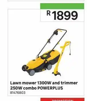 Leroy Merlin Lawn mower 1300w and trimmer 250w combo powerplus offer