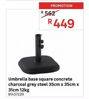 Umbrella base square concrete charcoal grey steel 35cm x 35cm x 31cm 12kg