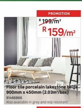 Leroy Merlin Floor tile porcelain lakestone beige 900mm x 450mm (2.03m2/box) offer