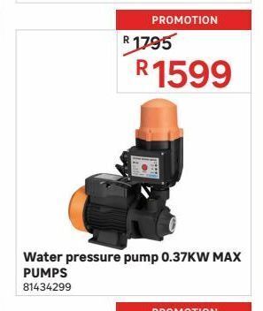 Leroy Merlin Water pressure pump 0.37kw max pumps offer