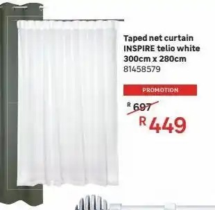 Leroy Merlin Taped net curtain inpsire telio white 300cm x 280cm offer