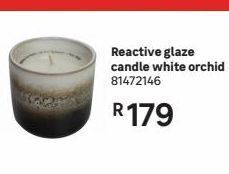 Reactive glaze candle white orchid