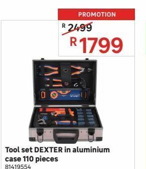 Tool set dexter in aluminium case 110 pieces offer at Leroy Merlin