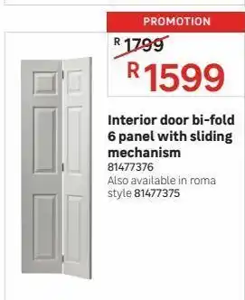 Leroy Merlin Interior door bi-fold 6 panel with sliding mechanism offer