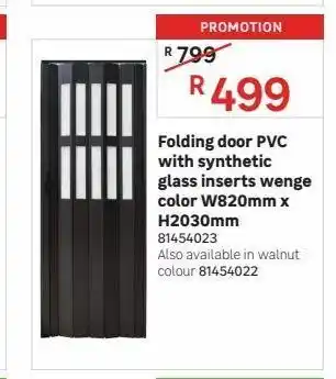 Leroy Merlin Folding door pvc with synthetic glass inserts ewnge color w820mm x h2030mm offer