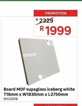 Leroy Merlin Board mdf supagloss iceberg white t16mm x w1830mm x l2750mm offer