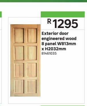 Leroy Merlin Exterior door engineered wood 8 panel w813mm x h2032mm offer
