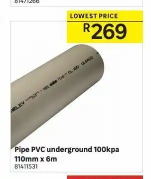 Leroy Merlin Pipe pvc underground 100kpa 110mm x 6m offer