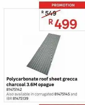 Leroy Merlin Polycarbonate roof sheet grecca charcoal 3.6m opague offer