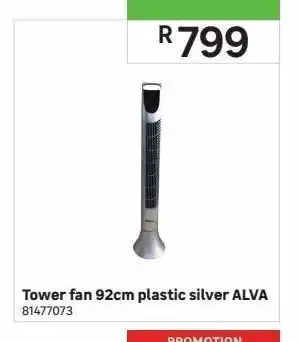 Leroy Merlin Tower fan 92cm plastic silver alva offer
