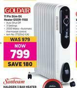 Game Goldair 11 Fin Slim Oil Heater GSOR-1100 offer
