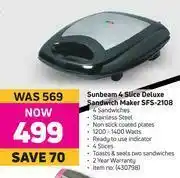 Game Sunbeam 4 Slice Deluxe Sandwich Maker SFS-2108 offer