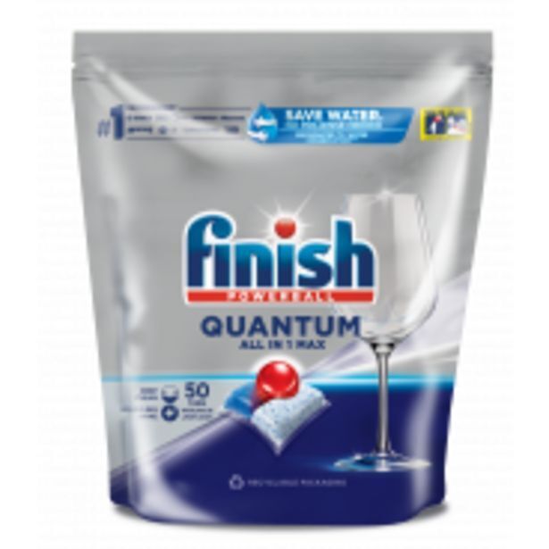Finish auto dishwashing tablets quantum all in one regular 50's offer