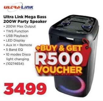 HiFi Corp Ultra Link Mega Bass 200W Party Speaker offer