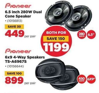 HiFi Corp Pioneer 6.5 inch 280W Dual Cone Speaker per pair offer