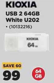 HiFi Corp Kioxia USB 2 64GB White U202 offer
