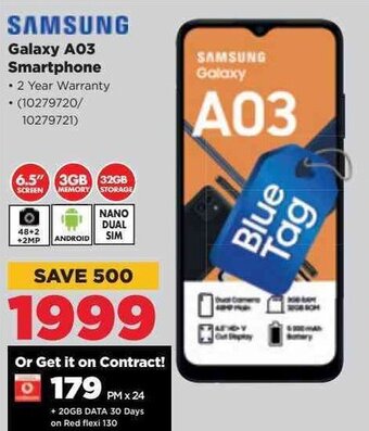 HiFi Corp Samsung Galaxy A03 Smartphone offer