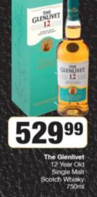 Spar Tops The Glenlivet 12 Year Old Single Malt Scotch Whisky 750ml offer