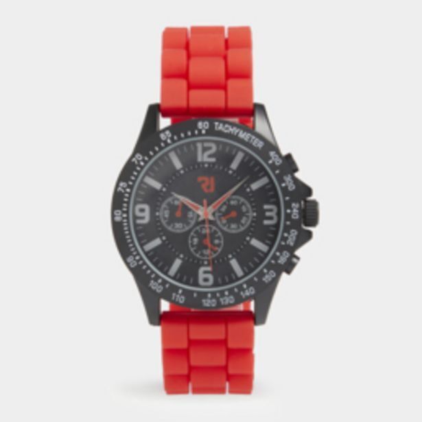 Relay jeans red casual rnd silicone watch offer at Markham