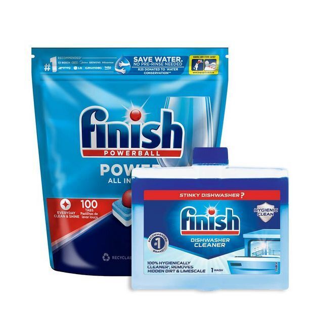 Finish 100's all in one auto dishwashing tablets + 250ml machine