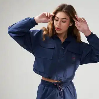 OneDayOnly Ladies navy & fuchsia amber cropped jacket offer