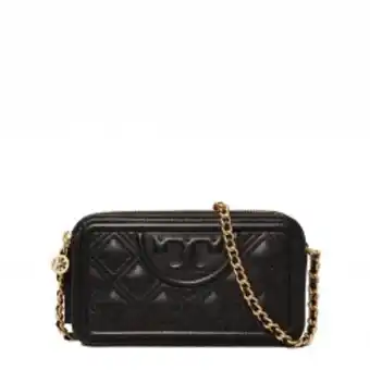 Fleming double-zip mini bag – black/silver