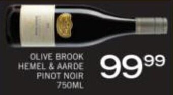 Spar Tops Olive Brook Hemel & Aarde Pinot Noir 750ml offer