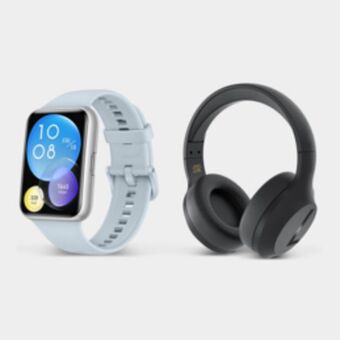 Huawei watch fit 2 blue + bluetooth headset bundle